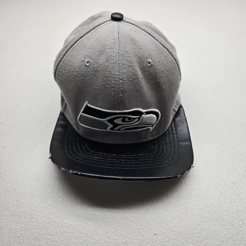 VINTAGE Seattle Seahawks Unisex Baseball Cap OS Gray Mitchell & Ness Curved READ